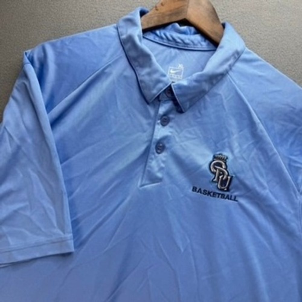 Nike Polo Mens XL Blue Columbia University Basketball Team Fit Dry Performance